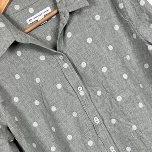 Southern Tide Women's L Preppy Coastal Resortwear Polka Dot Cotton Button Shirt